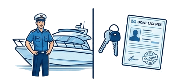 rent a boat with or without a license